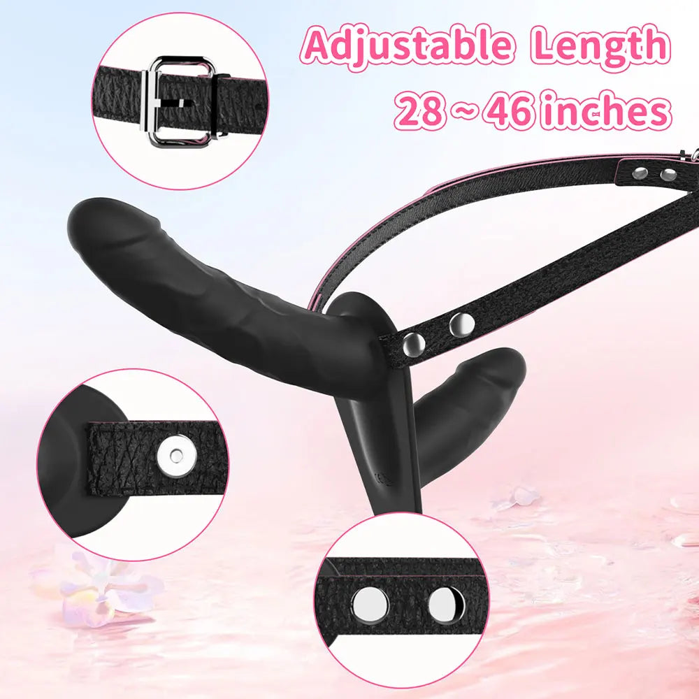 Vibromasseur à double tête pour pénis artificiel, ceinture vibrante et portable, pour lesbiennes, jouets sexuels vibrants, gode ceinture pour filles