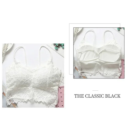 Soutien-gorge push-up sans bretelles en dentelle tournesol pour femme – Bralette push-up sans coutures