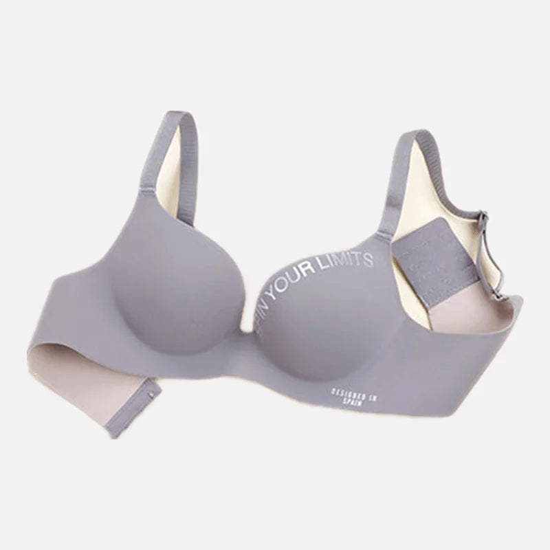 Brassière décolletée en V sans coutures pour femme – Imprimé lettres