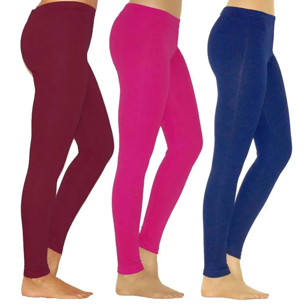 Leggings taille haute en soie de lait pour femme – Pantalon extensible de couleur unie