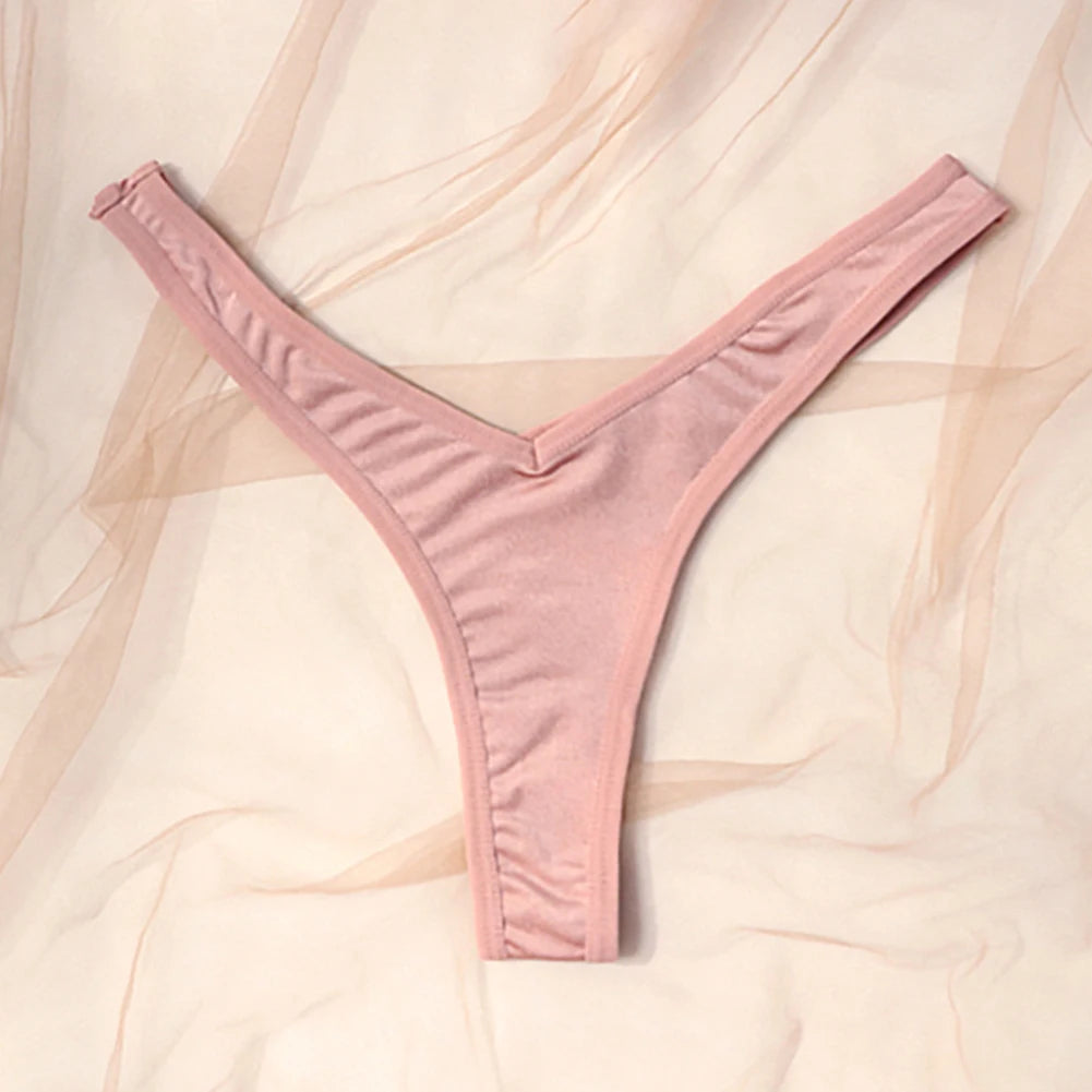 String de sport sexy taille V pour femme, couleur unie, respirant, confortable, entrejambe, taille basse, doux, sous-vêtement bikini