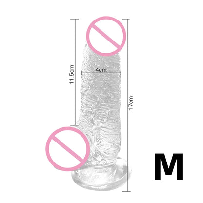 Gode réaliste en silicone – Jouet doux et réaliste avec base à ventouse
