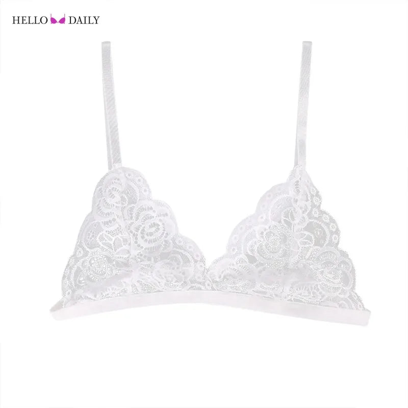 Bralette en dentelle ultra fine pour femme – Lingerie brodée florale