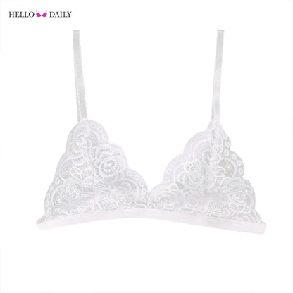 Bralette en dentelle ultra fine pour femme – Lingerie brodée florale