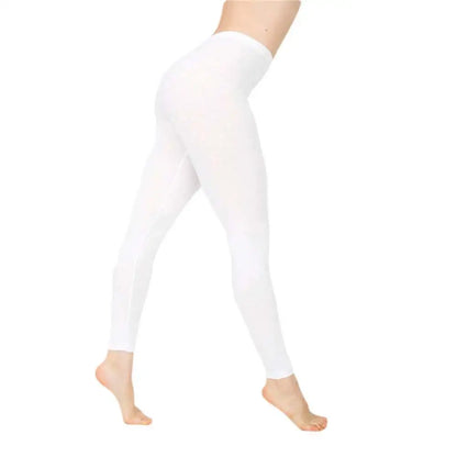 Leggings taille haute en soie de lait pour femme – Pantalon extensible de couleur unie