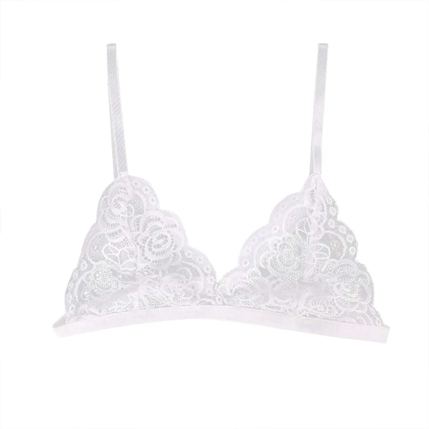 Bralette en dentelle ultra fine pour femme – Lingerie brodée florale