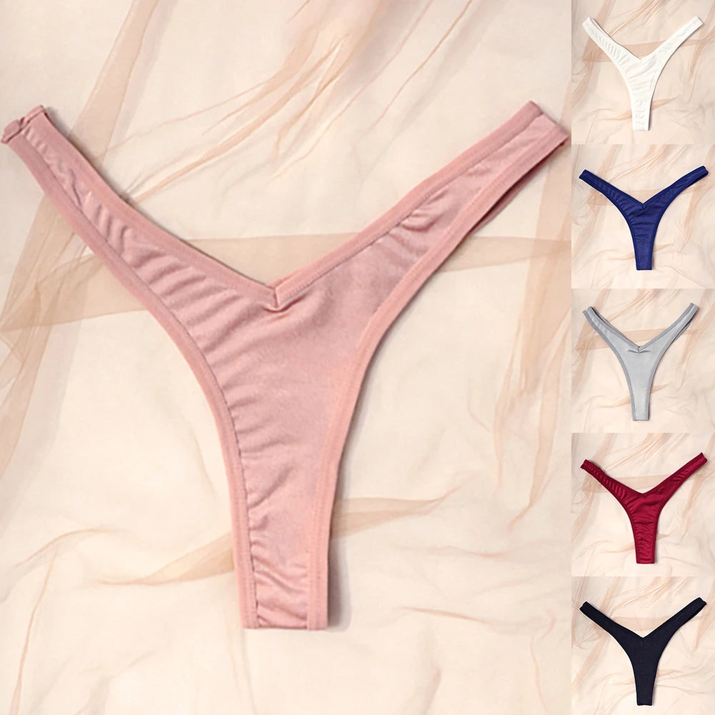 String de sport sexy taille V pour femme, couleur unie, respirant, confortable, entrejambe, taille basse, doux, sous-vêtement bikini