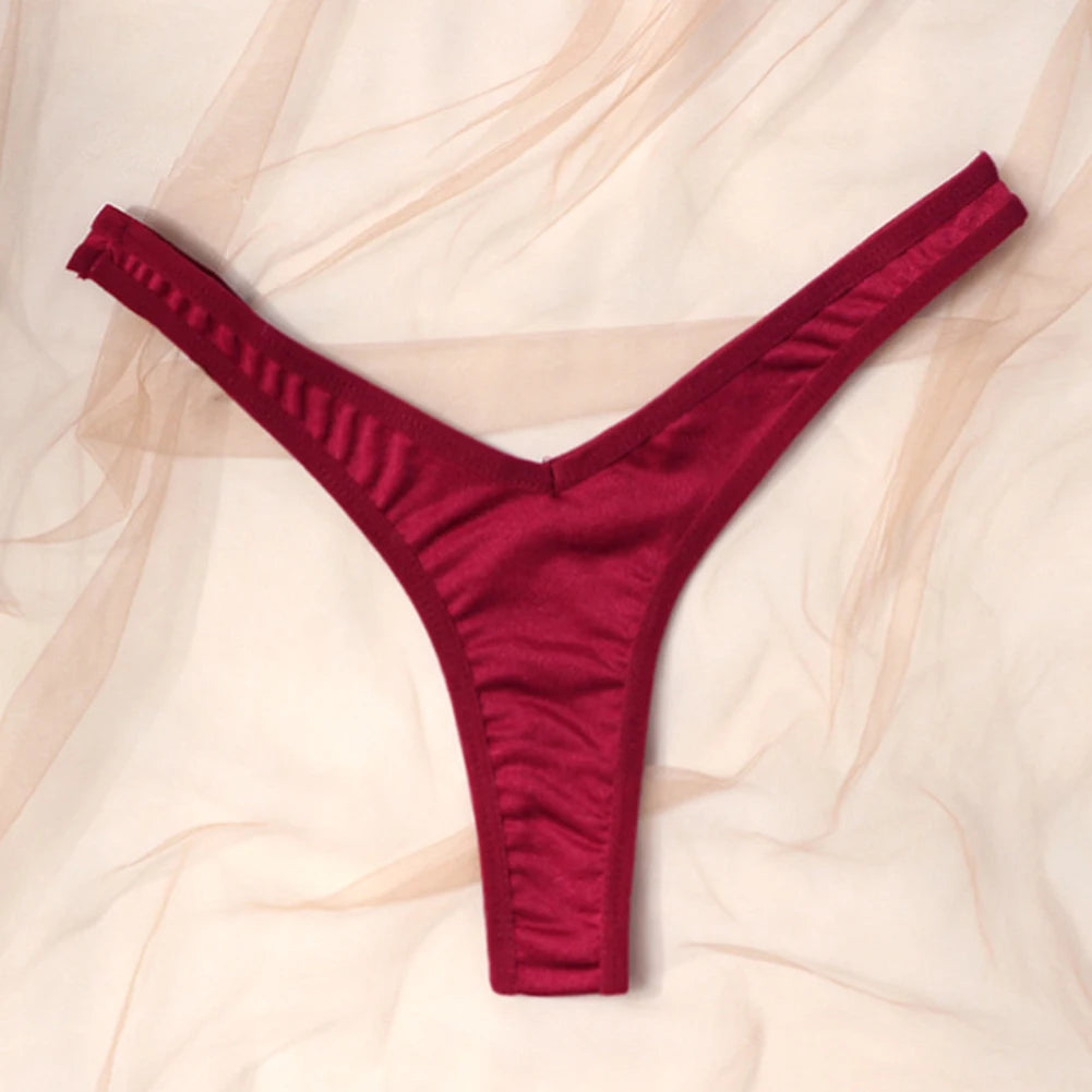 String de sport sexy taille V pour femme, couleur unie, respirant, confortable, entrejambe, taille basse, doux, sous-vêtement bikini