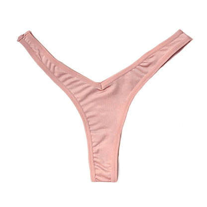String de sport sexy taille V pour femme, couleur unie, respirant, confortable, entrejambe, taille basse, doux, sous-vêtement bikini
