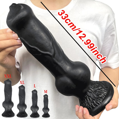 Gode énorme animal/chien, pénis réaliste avec ventouse, gros plug anal, bite géante monstrueuse, fournitures pour adultes pour hommes et femmes