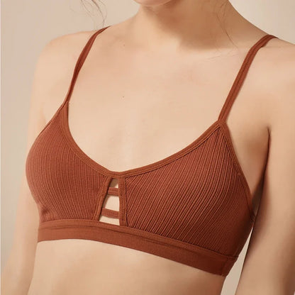 Soutien-gorge sans armatures à fines bretelles pour femme