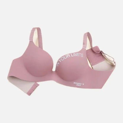 Brassière décolletée en V sans coutures pour femme – Imprimé lettres