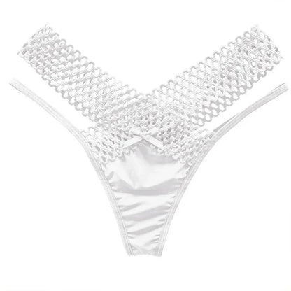 Culotte sexy pour femme, taille basse, ajourée, croisée, lingerie sexy, sous-vêtements confortables, string en soie glacée, tendance