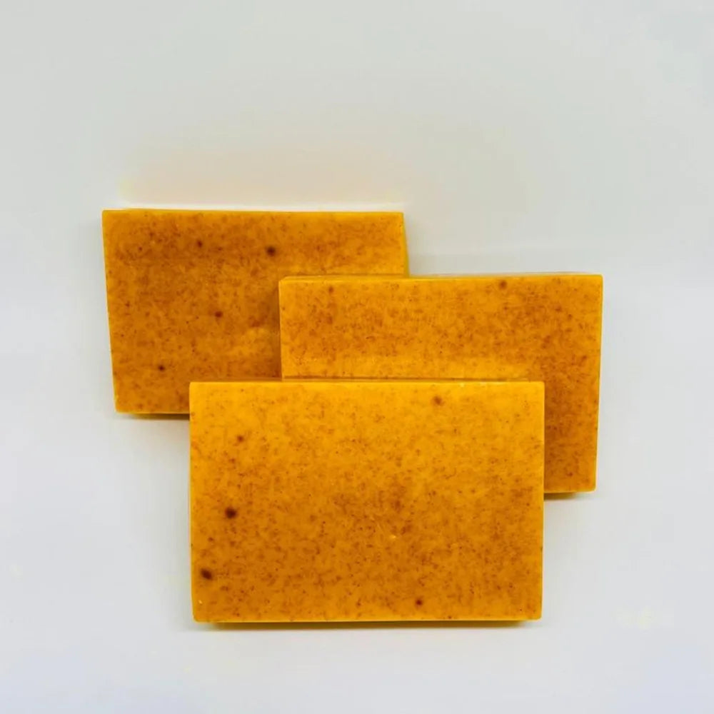 Savon artisanal au curcuma 100 g, savon au citron et à l'acide kojique, savon pour la douche et le visage