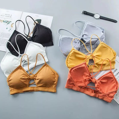 Soutien-gorge push-up sans bretelles en dentelle tournesol pour femme – Bralette push-up sans coutures