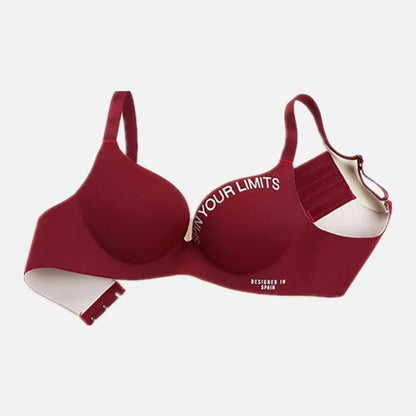 Brassière décolletée en V sans coutures pour femme – Imprimé lettres