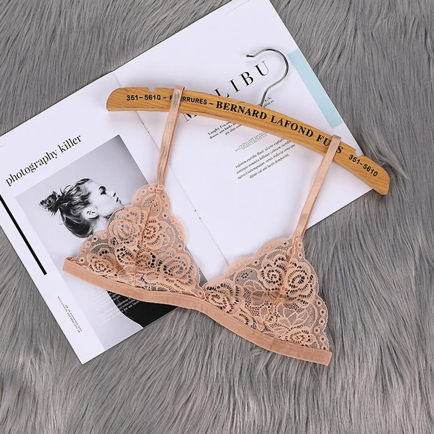 Bralette en dentelle ultra fine pour femme – Lingerie brodée florale