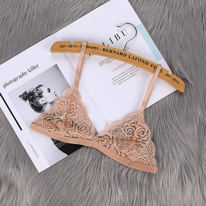 Bralette en dentelle ultra fine pour femme – Lingerie brodée florale