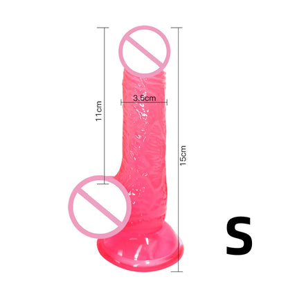 Gode réaliste en silicone – Jouet doux et réaliste avec base à ventouse