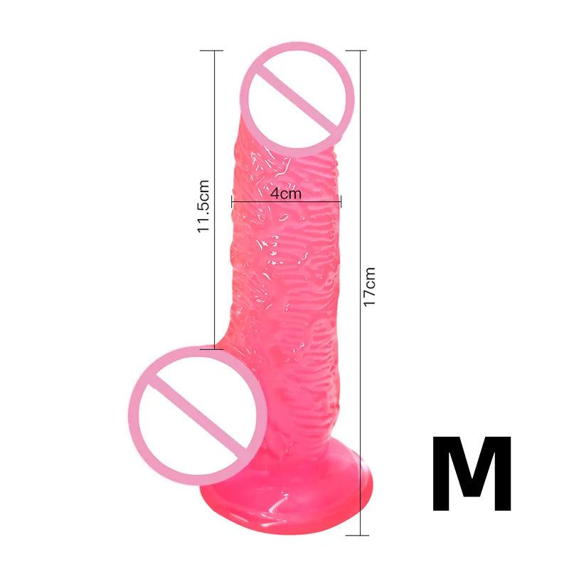 Gode réaliste en silicone – Jouet doux et réaliste avec base à ventouse