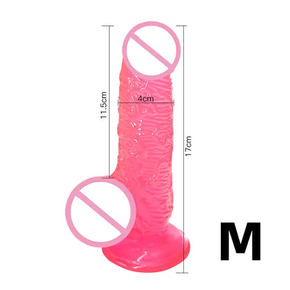 Gode réaliste en silicone – Jouet doux et réaliste avec base à ventouse