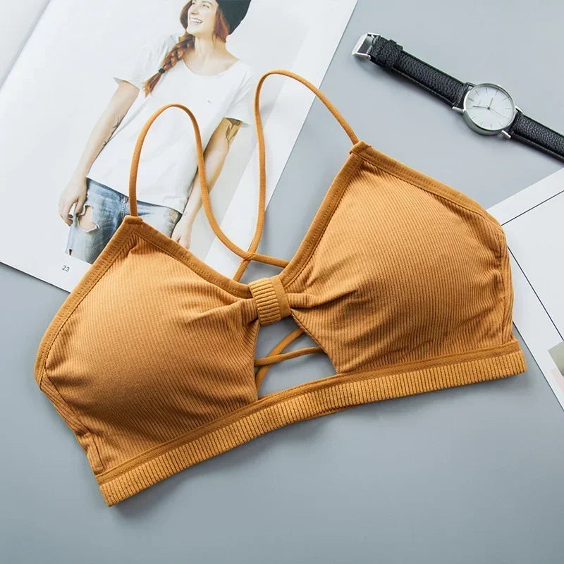 Soutien-gorge push-up sans bretelles en dentelle tournesol pour femme – Bralette push-up sans coutures