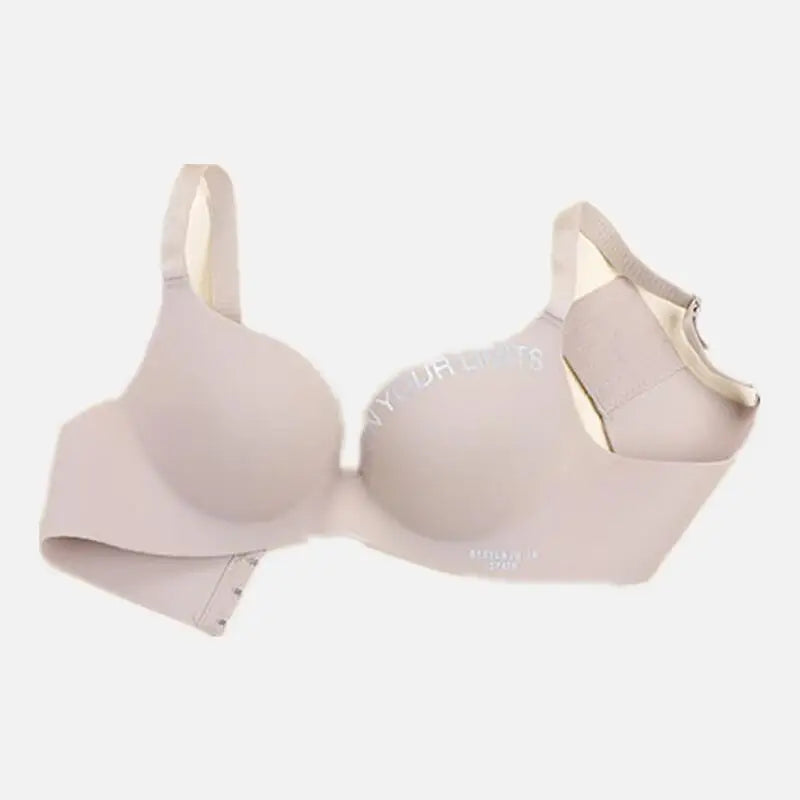 Brassière décolletée en V sans coutures pour femme – Imprimé lettres