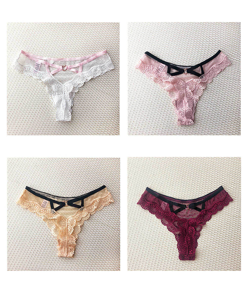 String en dentelle pour femme – String transparent taille basse