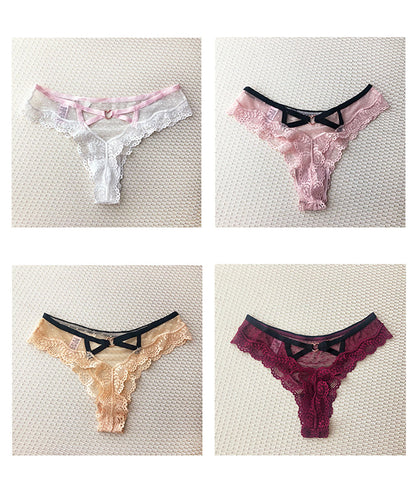 String en dentelle pour femme – String transparent taille basse
