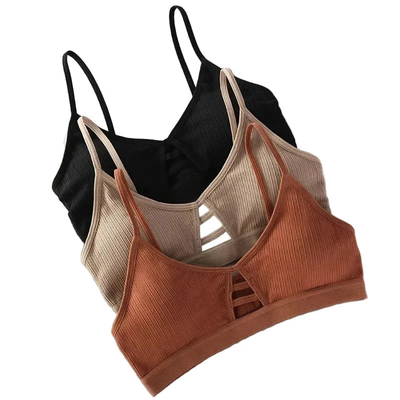 Soutien-gorge sans armatures à fines bretelles pour femme
