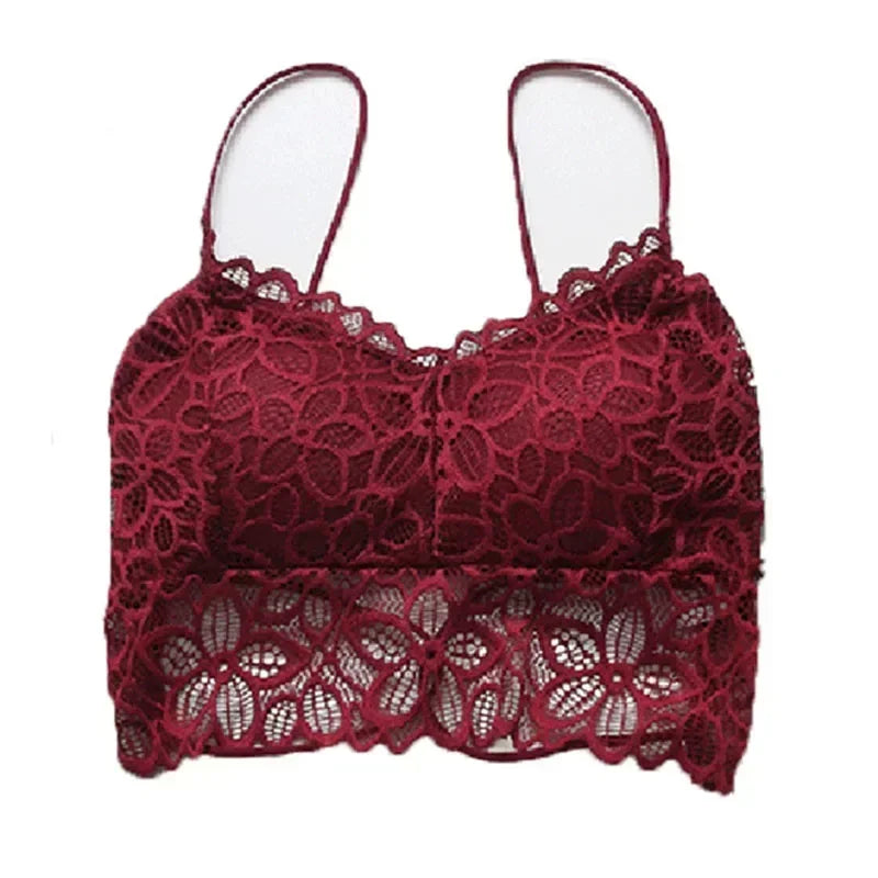 Soutien-gorge push-up sans bretelles en dentelle tournesol pour femme – Bralette push-up sans coutures