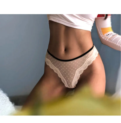 String en dentelle pour femme – String transparent taille basse