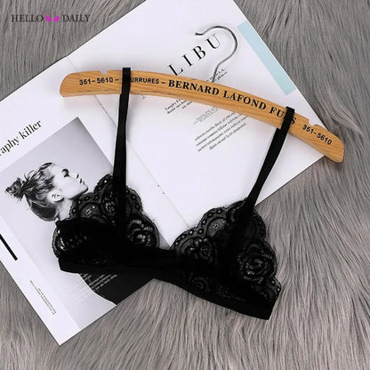 Bralette en dentelle ultra fine pour femme – Lingerie brodée florale