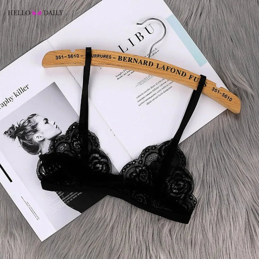 Bralette en dentelle ultra fine pour femme – Lingerie brodée florale
