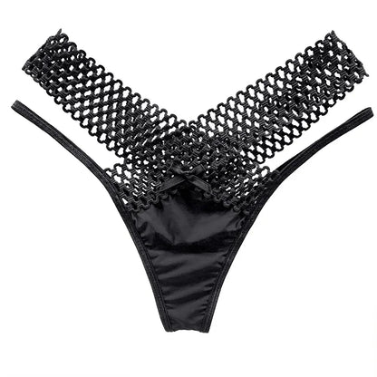 Culotte sexy pour femme, taille basse, ajourée, croisée, lingerie sexy, sous-vêtements confortables, string en soie glacée, tendance