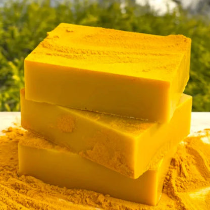 Savon artisanal au curcuma 100 g, savon au citron et à l'acide kojique, savon pour la douche et le visage