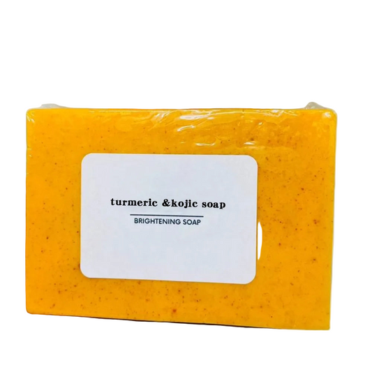 Savon artisanal au curcuma 100 g, savon au citron et à l'acide kojique, savon pour la douche et le visage