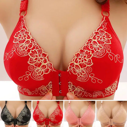 Soutien-gorge push-up sans coutures et fermeture frontale pour femme