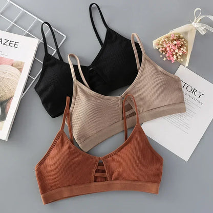 Soutien-gorge sans armatures à fines bretelles pour femme