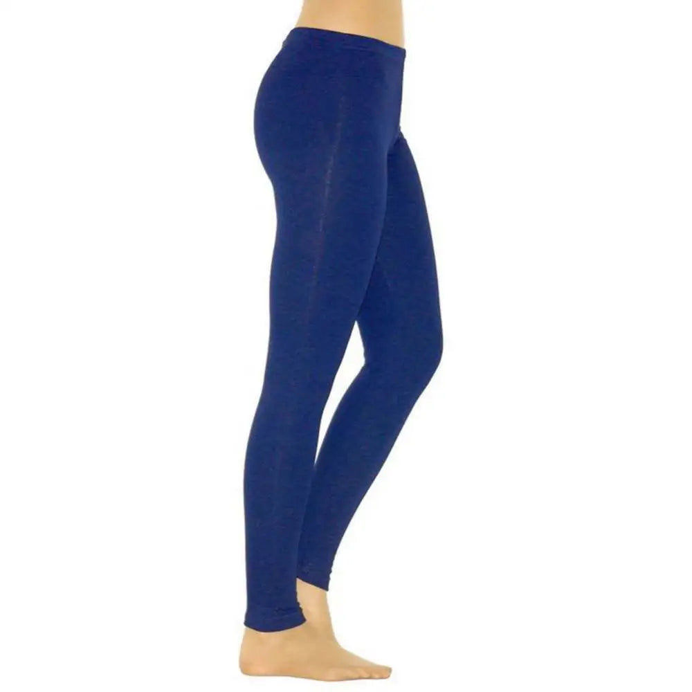 Leggings taille haute en soie de lait pour femme – Pantalon extensible de couleur unie