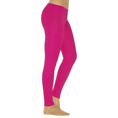 Leggings taille haute en soie de lait pour femme – Pantalon extensible de couleur unie