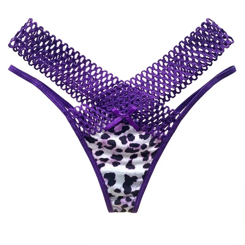 Culotte sexy pour femme, taille basse, ajourée, croisée, lingerie sexy, sous-vêtements confortables, string en soie glacée, tendance