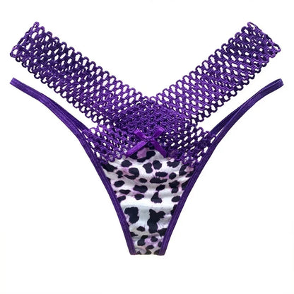 Culotte sexy pour femme, taille basse, ajourée, croisée, lingerie sexy, sous-vêtements confortables, string en soie glacée, tendance