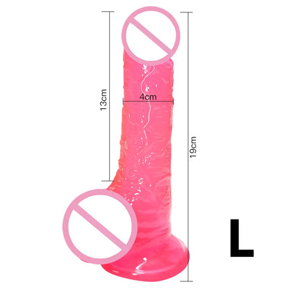Gode réaliste en silicone – Jouet doux et réaliste avec base à ventouse