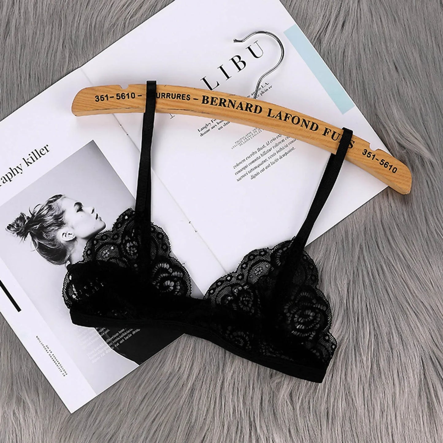 Bralette en dentelle ultra fine pour femme – Lingerie brodée florale