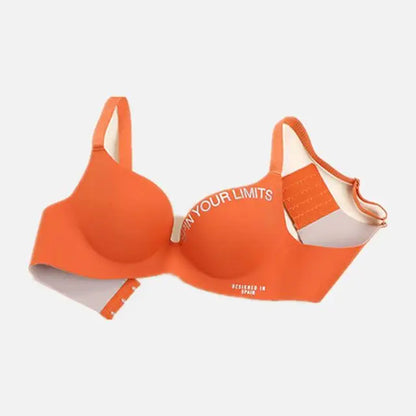 Brassière décolletée en V sans coutures pour femme – Imprimé lettres