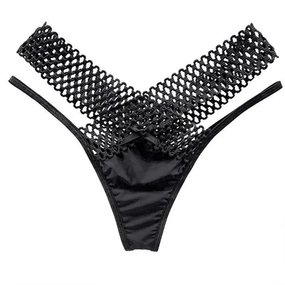 Culotte sexy pour femme, taille basse, ajourée, croisée, lingerie sexy, sous-vêtements confortables, string en soie glacée, tendance