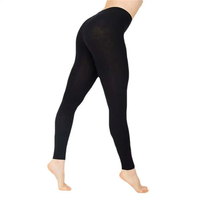 Leggings taille haute en soie de lait pour femme – Pantalon extensible de couleur unie