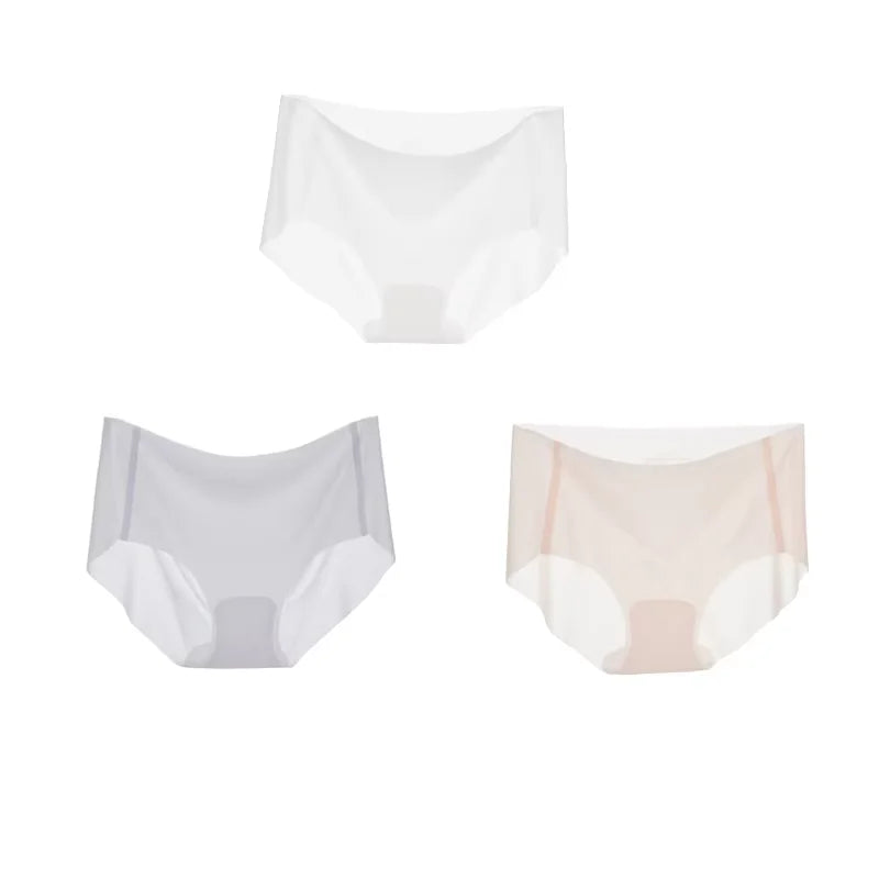 Lot de 3 strings transparents ultra-fins pour femme, sous-vêtements sexy sans couture, taille basse, couleur unie, séchage rapide