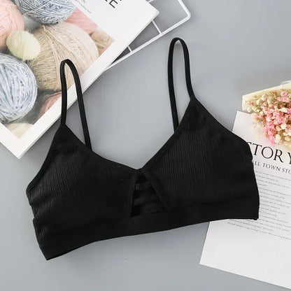 Soutien-gorge sans armatures à fines bretelles pour femme